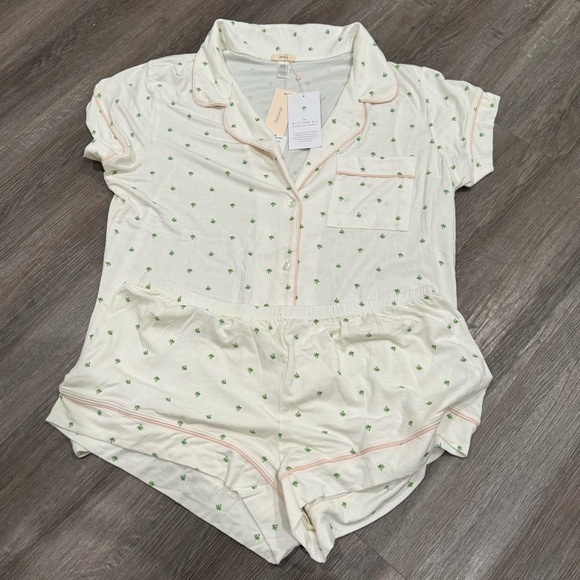 Eberjey Gisele Printed Modal Shortie Short Palm Bellini Pajamas PJ Set - Picture 2 of 9